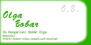 olga bobar business card