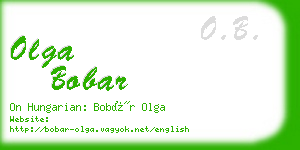 olga bobar business card